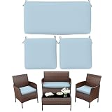 Pakunoda 3 Pack Outdoor Replacement Cushions, Fit for 4-Seat...