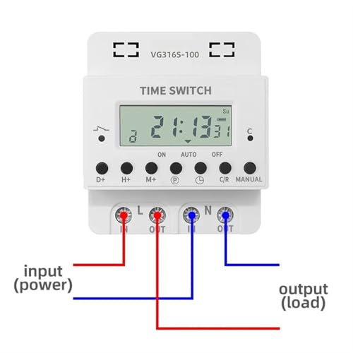 Minuterie relais programmable 80A 220v commande interrupteur horaire rail Din - 3