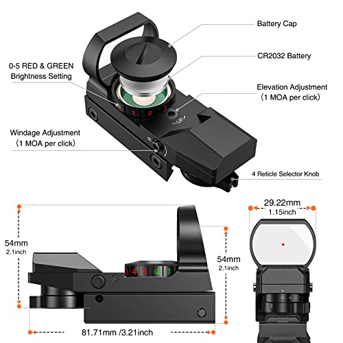 Ezshoot Red Green Dot Gun Sight Scope Reflex Sight thumb #4