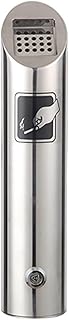 Ashtray Standing Wall Mounted Outdoor Cigarette Durable Brushed Stainless Steel Cylinder Perfect for Offices Restaurants Bars and Spaces Sleek Silver(Colorful Chrysanthemum)