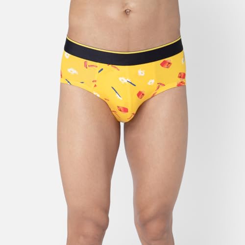 Image of Bummer Men's Printed Micro Modal Briefs Underwear | Ultra Soft & Breathable | Combo Pack of 2