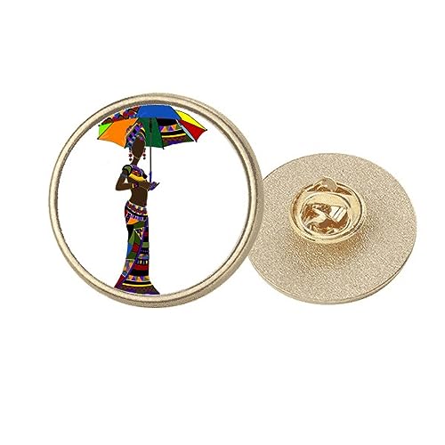Broche ronde en métal doré pour femmes autochtones africaines, taille M