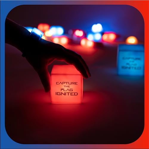 GETMOVIN SPORTS Capture The Flag Ignited Kit with Glow-in-The-Dark LED Game Pieces and Storage Bucket Outdoor Yard Game Fun! - Thumbnail 2