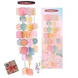 Bellaa 20713 Capiz Wind Chime Pastel Color Soft Sound 26 inch