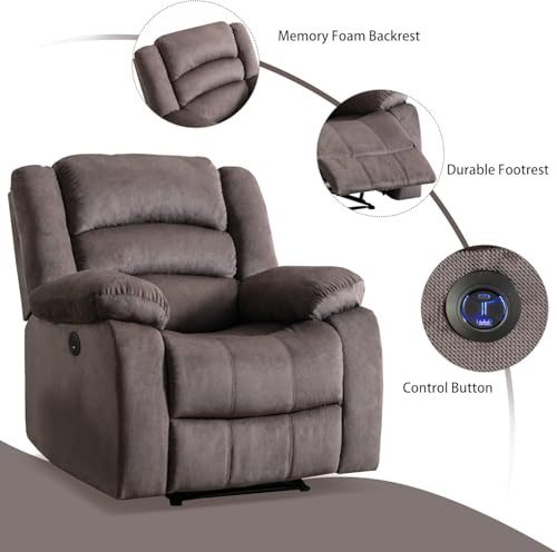Sillón reclinable eléctrico clásico Marrón miniatura 6
