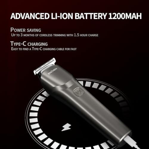 Image of ENCHEN Beard02 Electric Beard Trimmer for Men,Grooming Kit for Man All In One for Private Parts&Beard&Full Body&Hair,4 Guide Combs,USB Type-C Charging,90-Min Runtime,LED Indicator