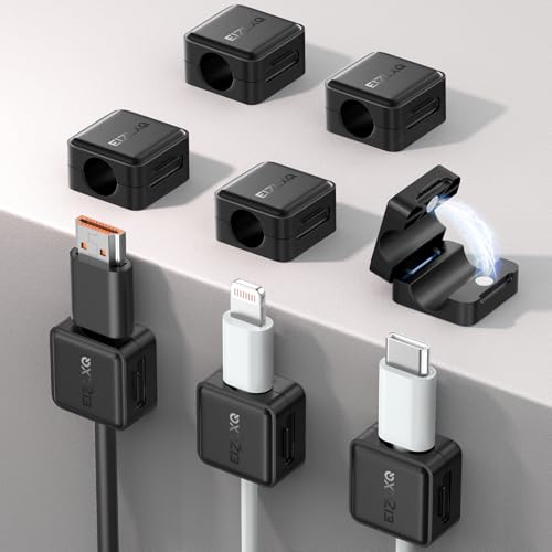 Magnetic Cord Organizer Holder,EIZLXQ 8 Pack Under Desk Cable Management,Adhesive Magnetic Cable...