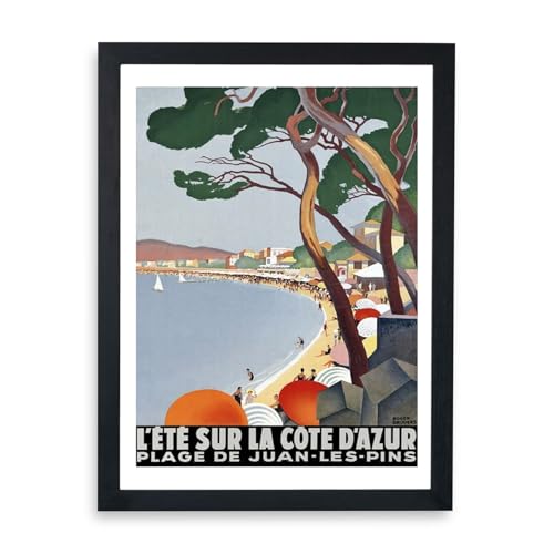Affiche Côte d'Azur voyage l'été petit format encadré idée cadeau souvenir