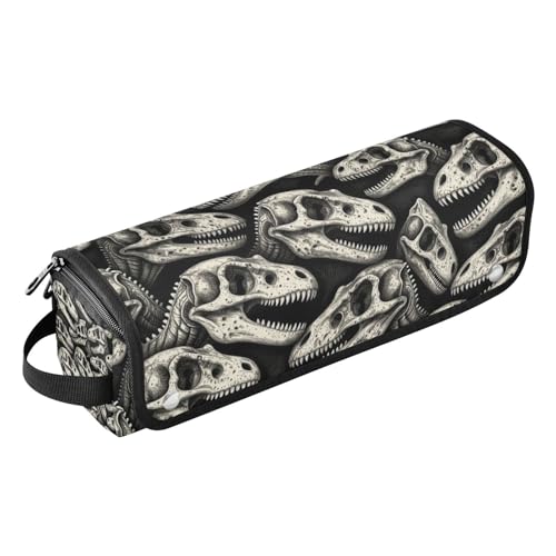 Organizador de Viaje para Herramientas de Cabello con Protección Térmica y Diseño de Calaveras de Dinosaurio Bolsa Negra para Mujeres miniatura 1