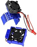 hopsupRC VXL-3s High Velocity Fan Heatsink Set Upgrades Part for 1/10 Slash/Rustler/Stampede VXL 4X4 2WD, ESC Motor Cooling Fan Hops Up,Navy Blue