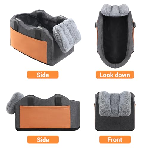 matsofamic Assento de carro para cães pequenos, assento de console central, assento de reforço para