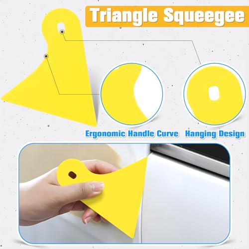 Image of Vinyl Wrap Tool Kit for Car Window Tint Installation, 4 inch Felt Edge Squeegee, Corner Plastic Scraper, 9mm Retractable Utility Knife & Blades, Wraps Applicator Tools for Car Wrapping