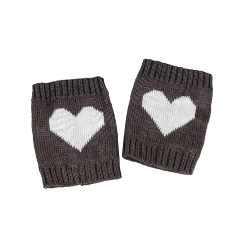 Womens Knit Short Boot Socks Leg Warmers Kawaii Boot Socks Winter Ankle Sock Heart-Shaped Short Boot Sock, Dark Grey2
