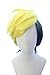 CosplayWigsCom: Human Bill Cipher Inspired Short Straight Two Tone Layered Yellow Black Wig Anime Cosplay Halloween Costume Wig for Men and Teens