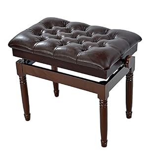 RWRAPS Tabouret de Piano Banc de Piano réglable Tabouret de Piano en Bois Simple, siège rembourré en Cuir PU Souple, Pieds en Bois Robustes et ergonomiques (Marron Noyer) - Les Beatles, Paul McCartney, John Lennon, RIngo Starr, George Harrison