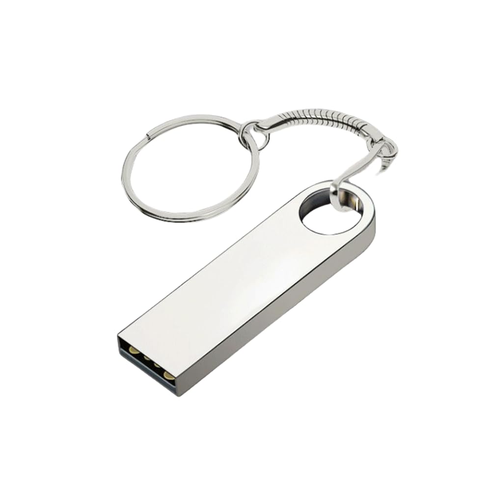 64GB/128GB Metal Waterproof USB 3.0 Flash Drive (with Keychain) high-Speed Transfer Thumb Drive, Metal Waterproof U Disk (Silvery, 128, GB)