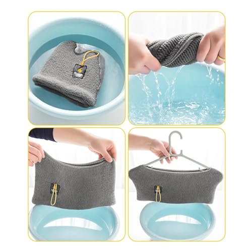 Funda de asiento de inodoro de punto gris en forma de O lavable para invierno 8