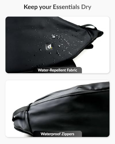 Image of Destinio Waist Bag for Man Woman - Water Repellent Fabric, Waterproof Zippers & Back Pocket - Large Travel Waist Pouch, Fanny Pack, Belt & Hip Bag for Hiking - Black