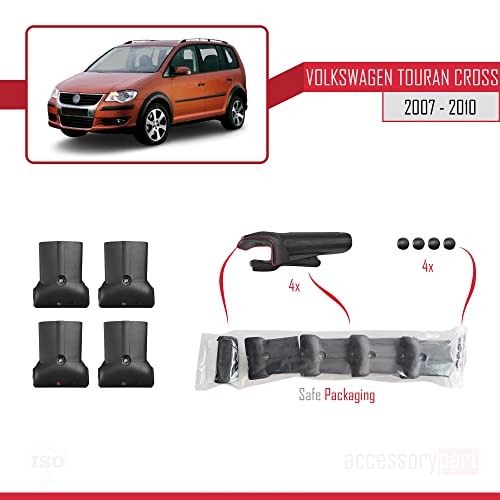 accessorypart Compatible avec Volkswagen Touran Cross Pre-Facelift 2007-2010 Fly Model Barres de Toit Railing Porte-Bagages de Voiture Gris Aluminium 2 Barres - Image 5