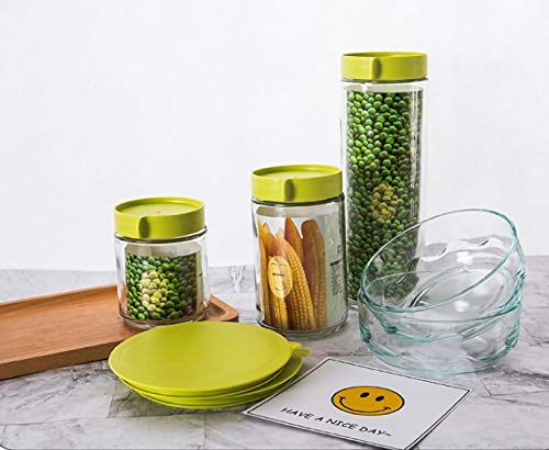 Old Tjikko Vorratsgläser mit Deckel,Vorratsdosen Glas 5er Set,Vorratsglas,Gewürzgläser,Spülmaschinenfest,Transparent(5 Pack)