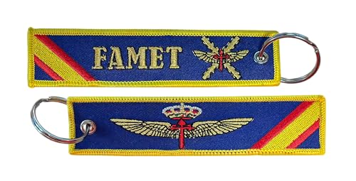 Tacro Llavero Militar FAMET Bordado, Fuerzas Aeromóviles del Ejército de Tierra, 14,5 cm, Azul y Amarillo Tacro Llavero Militar FAMET Bordado, Fuerzas Aeromóviles del Ejército de Tierra, 14,5 cm, Azul y Amarillo