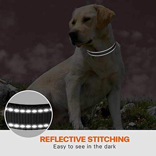 Image of Taglory Reflective Dog Collar for Medium Dogs, Soft and Safe for Daily Walk