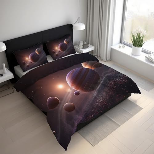 Housse de couette 240x260 douce en microfibre pour lit double espace