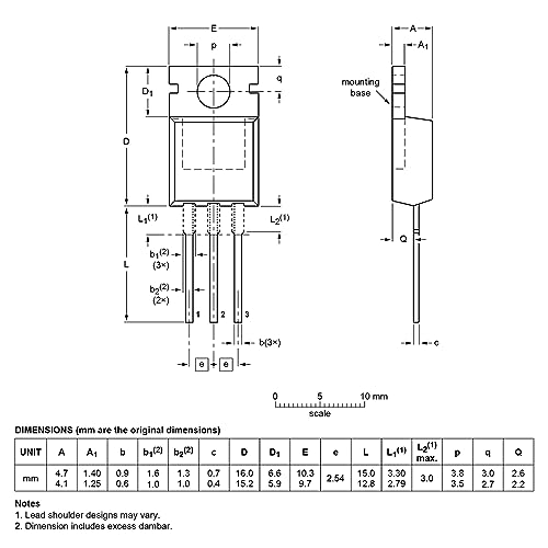 Image of BT136-600E BT136-600 BT136 BT136-600D Triac Thyristor 4A 600V Triacs Transistor 136-600E Through Hole TO-220 (Pack of 10pcs)