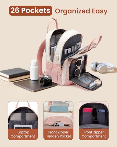 Image of LOVEVOOK Laptop Backpack for Women, Travel Backpacks Work Anti-Theft Bag, Backpack Purse, Conputer bags with USB, Waterproof