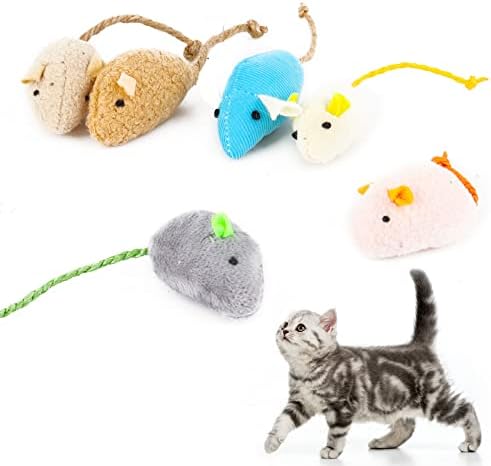 6 Pcs Cat Toys Catnip Mouse Toys Kitten Mice Toy Interactive Cat Toys for Cat Playing Chewing (Multicolor)