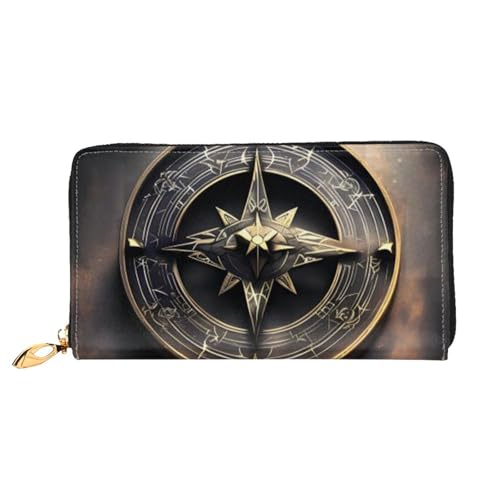 Magical Design Norse Runes Compass Women's Wallet Large Capacity Credit Card Holder Zip Phone Clutch Ladies Travel Purse