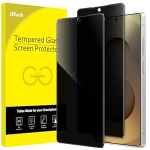 JETech Privacy Screen Protector for Samsung Galaxy S25 Ultra 5G, Anti-Spy Tempered Glass Film, Fingerprint ID Compatible, 2-Pack