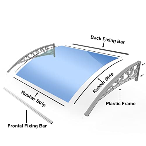 Hsoqn Window Awning Door Canopy Curved Front Door Canopy Rain Snow Protection For Back Door, Porch, Patio, Window, Scalable (Size : 60X200Cm/23.6X78.7In) #TOP1