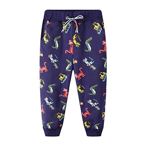 Mud Kingdom Baby Boys Funny Cartoon Jogging Pants Casual Navy Blue 12-18 Months Cover