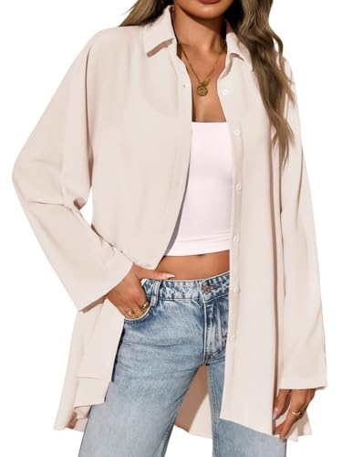 Cicy Bell Damen Bluse V-Ausschnitt Satin Hemden Elegant Langarm Casual...