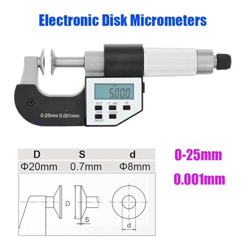 Micrómetro electrónico de disco 0-25mm 0.001mm miniatura 2