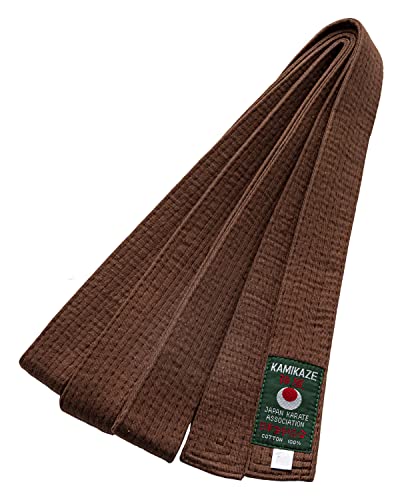 Kamikaze Cinturón unicolor para Karate (Marrón, 7.5/340 cm)