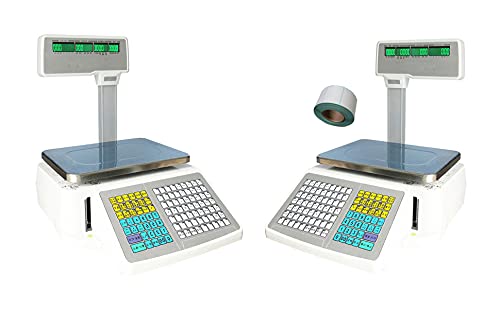 Báscula digital comercial con impresora y doble pantalla LCD miniatura 4