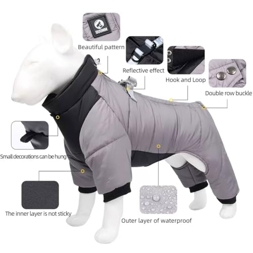 Manteau imperméable chien avec anneaux en D pour des balades au sec en toute sécurité - 4