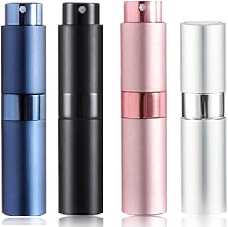 SONGQEE 8ml Travel Perfume Atomiser Refillable, 4pcs Mini Refillable Perfume Bottle Aftershave Spray Bottle, Upgraded Perfume Atomizer Perfume Pod and Refill Pump for Outdoor Traveling