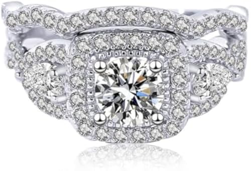 Bague de fiançailles moissanite femme 0.8ct argent S925 VVS1