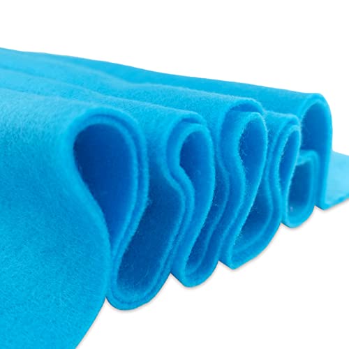 Jtnohx Tela de Fieltro Artesanal, Hojas de Fieltro de 1,4 mm de Grosor para Manualidades, Tela de Colores Suaves de 90 x 90 cm para Proyectos de Arte y Costura(Azul Cielo)