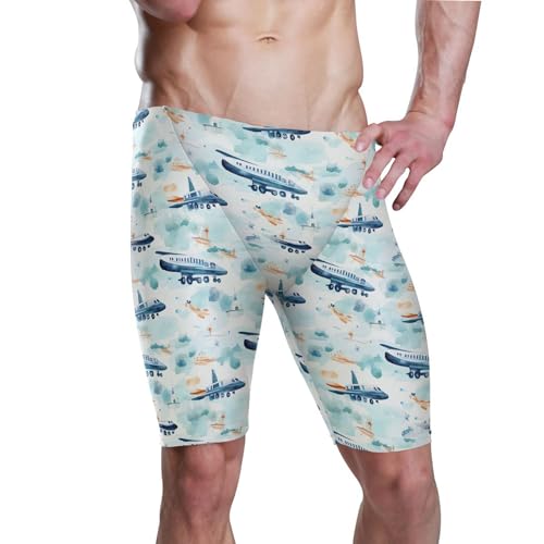 UMIRIKO Plane Toy Cute Swim Jammers Swimsuit for Men B0402975, XX-Large