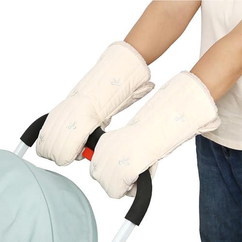 Supoion Manoplas resistentes al viento para cochecito, guantes calentadores de manos para clima frío, a prueba de salpicaduras