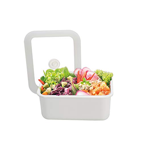 HoneyWare Vakuum Frischhaltedose Emaille | M | 1,12L | 18 x 12 x 8,5 cm | Lebensmittel bleiben wesentlich länger frisch | schützt Lebensmittel vor Bakterien- und Pilzbefall | ohne Vakuumpumpe