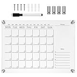 Tableau blanc mural transparent effaçable à sec – ce tableau mémo en acrylique est réutilisable et facile à effacer, pour plus de praticité