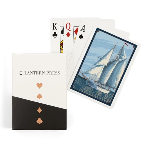Baraja de póker Schooner Sailboat, 52 cartas para adultos