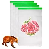 4 Pack Bear Bags for Food Backpacking, Odor Proof Bags-12ｘ20 Inch, Reusable Double Track Zip Closure Storage Bags Keep Fresh fit Camping, Water Sports, Hiking and Home Organization (Green 4 Pack)