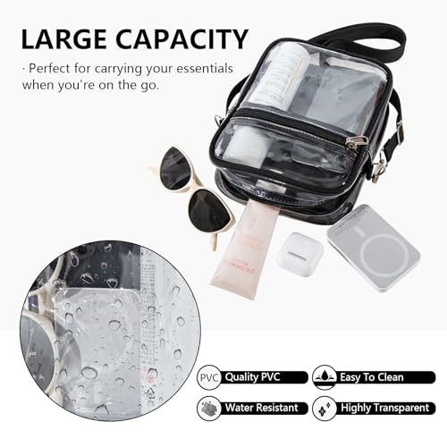 Bolso cruzado transparente impermeable LERASO miniatura 7