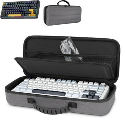 Growalleter 75% Keyboard Case, Hard Shell Travel Carrying...